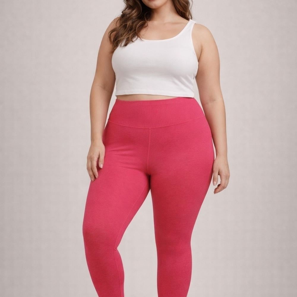 Delta Bright Pink Plus-Size High-Waist Leggings